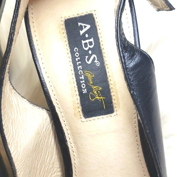 ABS Allen Schwartz Collection Black Slingbacks Peep toe Y2K 7.5 - Picture 3 of 9